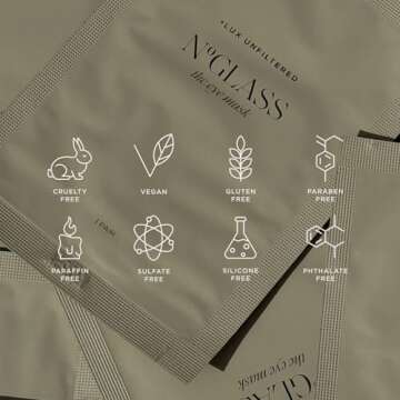 + Lux Unfiltered The Eye Mask, Anti-Slip Caffiene Infused Cooling Under Eye Patches, Reduce Puffy Eyes, Brighten and Hydrate Skin, 10 Count, Made in Korea