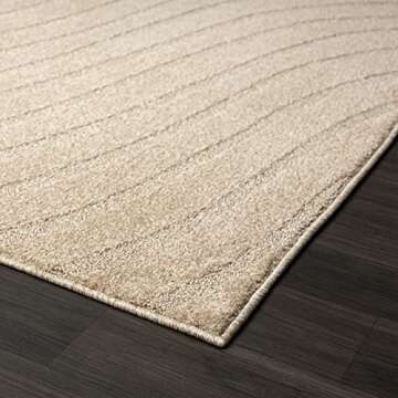 LUXE WEAVERS Modern Geometric Wave Beige 8x10 Area Rug