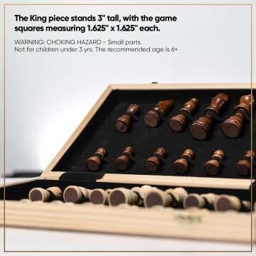 15 Inch Wooden Chess Set - Extra Queen Pieces Included