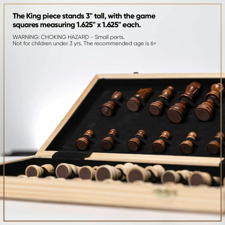 15 Inch Wooden Chess Set - Extra Queen Pieces Included