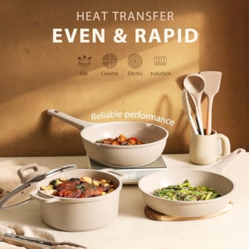 CAROTE Non Stick Pots and Pans Set 16Pcs Cookware Set