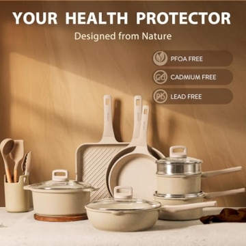 CAROTE Non Stick Pots and Pans Set 16Pcs Cookware Set