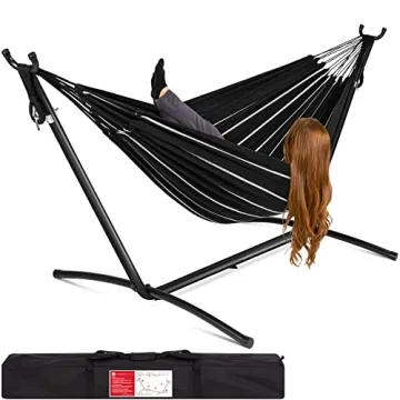 Best Choice Products Double Hammock with Steel Stand - Perfect for Two, Indoor Outdoor Use