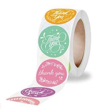 PMCDS2G Thank You Stickers Roll for Gift Décor