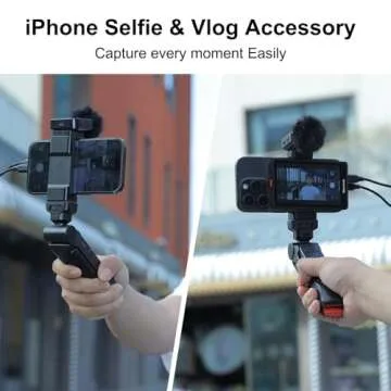 Newmowa Black Magnetic Phone Vlog Selfie Monitor Screen, 1080P Wireless Recording, Using Phone Rear Camera for Selfie Vlog Live Stream TikTok, Compatible with iPhone(Support 4K 30fps Wired Recording)