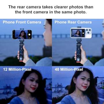 Newmowa Black Magnetic Phone Vlog Selfie Monitor Screen, 1080P Wireless Recording, Using Phone Rear Camera for Selfie Vlog Live Stream TikTok, Compatible with iPhone(Support 4K 30fps Wired Recording)