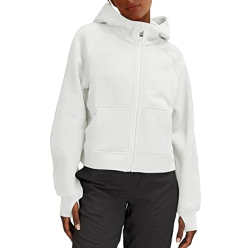 Stylish LASLULU Womens Fleece Zipper Hoodie for Comfort