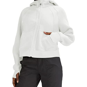 Stylish LASLULU Womens Fleece Zipper Hoodie for Comfort