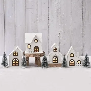 Ovootok Christmas Sculpture Set: LED Houses & Trees