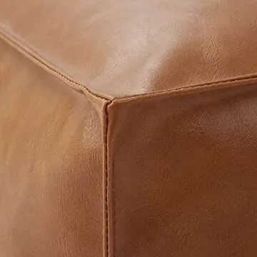 Ornavo Faux Leather Square Pouf Ottoman for Living Room