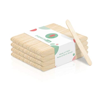 PopsicleLab 200 Natural Birch Wood Sticks for Popsicles
