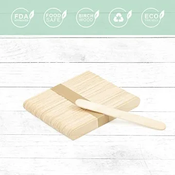 PopsicleLab 200 Natural Birch Wood Sticks for Popsicles
