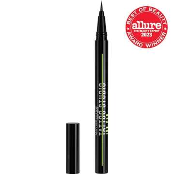 Maybelline Tattoo Studio Ink Pen Eyeliner, Waterproof & Smudge Resistant Liner, Up to 24 Hours Eye M...