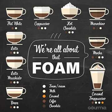 Gourmia GMF215 Cordless Electric Milk Frother & Heater, 3 Function, Detachable Base for Easy Serving, Stainless Steel, Silver