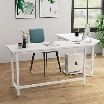 Tribesigns 66 inch Modern L Shaped Desk Corner Computer Desk PC Laptop Study Table Workstation Home ...