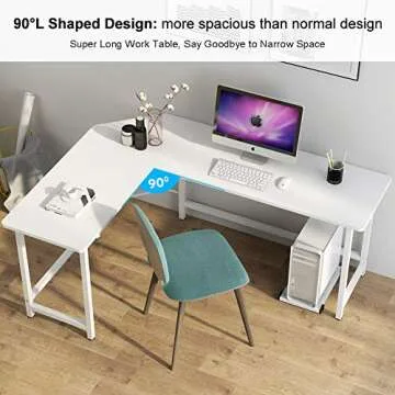 Tribesigns 66" Modern L Shaped Desk for Home Office