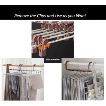 6-Tier Adjustable Pants Hanger for Space Saving Organization