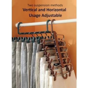 6-Tier Adjustable Pants Hanger for Space Saving Organization