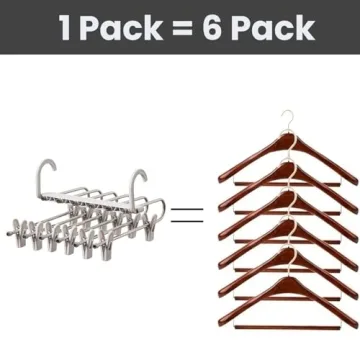 6-Tier Adjustable Pants Hanger for Space Saving Organization