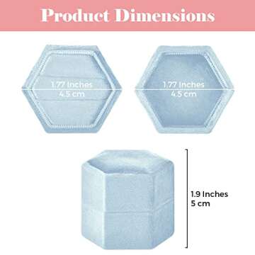 NIMSIN Premium Velvet Ring Box for Wedding Ceremony | Elegant Wedding Ring Box w/Detachable Lid | Ideal For Photoshoots, Proposal, Engagement & Wedding Events | Hexagon Double Ring Box (Light Blue)