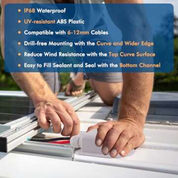 IP68 Waterproof Solar Cable Entry Gland by Restmo, Weather Resistant Dual Cable Entry Housing for Solar Panels of RV, Caravan, Marine, Boat, Cabin, White