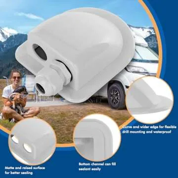 IP68 Waterproof Solar Cable Entry Gland by Restmo, Weather Resistant Dual Cable Entry Housing for Solar Panels of RV, Caravan, Marine, Boat, Cabin, White