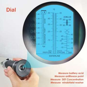 4-in-1 DEF Antifreeze Coolant Refractometer for Automotive Fluids