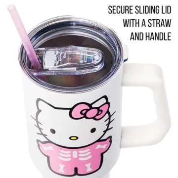 Silver Buffalo Hello Kitty Halloween Tumbler - 40oz Stainless Steel with Straw