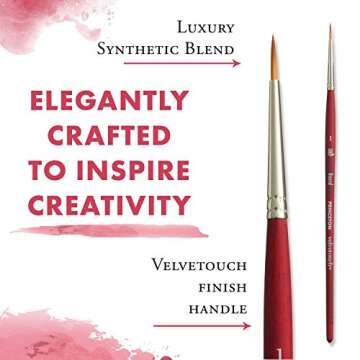 Princeton Velvetouch Round Brush, Synthetic, Short Handle, Size 1, 1 Count