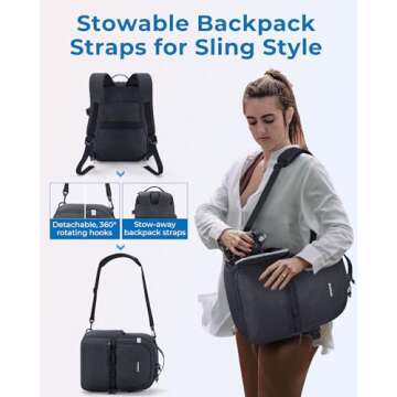 BAGSMART Camera Backpack - Versatile DSLR SLR Travel Bag for Photographers