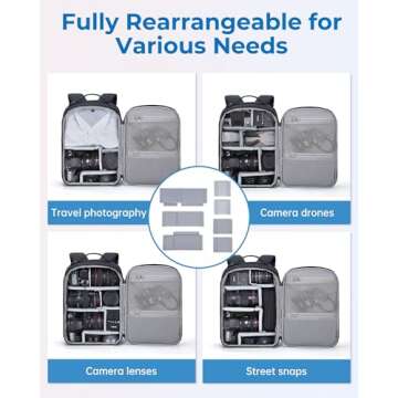 BAGSMART Camera Backpack for DSLR SLR with Tablet Compartment