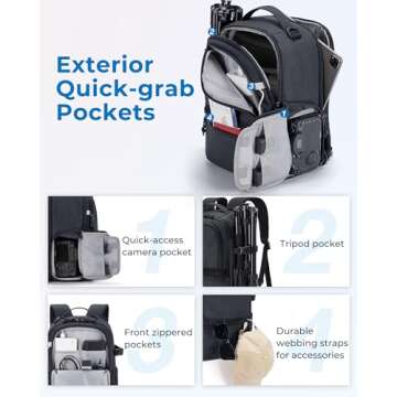 BAGSMART Camera Backpack for DSLR SLR with Tablet Compartment