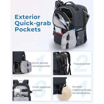 BAGSMART Camera Backpack for DSLR SLR with Tablet Compartment