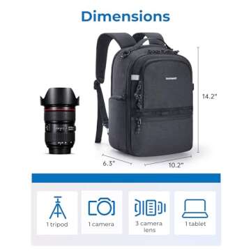 BAGSMART Camera Backpack for DSLR SLR with Tablet Compartment