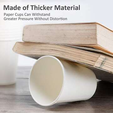 50 Pack 8 Oz Disposable Paper Cups for Hot and Cold Drinks