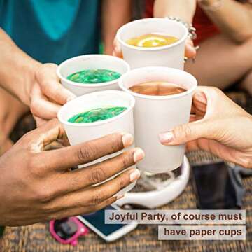 50 Pack 8 Oz Disposable Paper Cups for Hot and Cold Drinks