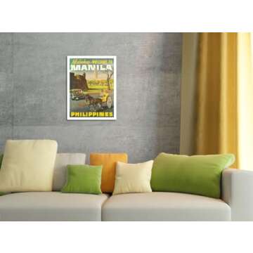 Manila Philippines - Mabuhay (Welcome) - Vintage Travel Poster c.1950s - Master Art Print (Unframed) 9in x 12in
