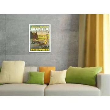 Manila Philippines - Mabuhay (Welcome) - Vintage Travel Poster c.1950s - Master Art Print (Unframed) 9in x 12in