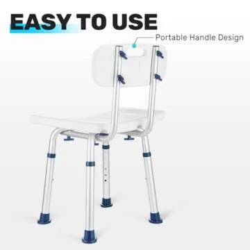 GreenChief Adjustable Shower Chair for Seniors and Disabled