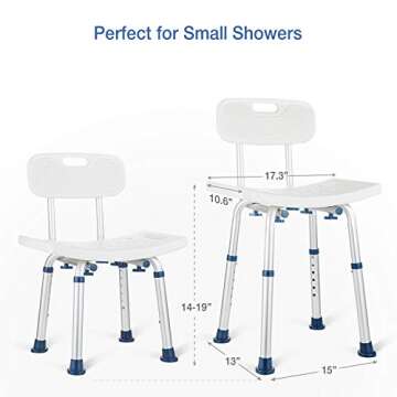 GreenChief Adjustable Shower Chair for Seniors and Disabled