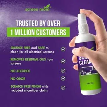 Screen Mom Screen Cleaner Spray and Microfiber Cloth 8oz