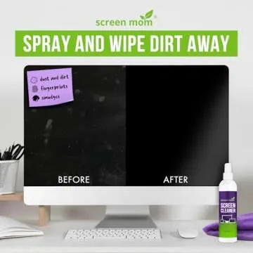Screen Mom Screen Cleaner Spray and Microfiber Cloth 8oz