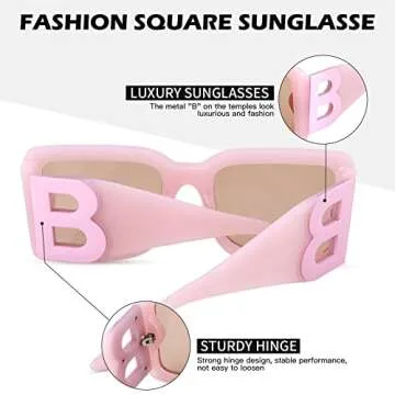 Bouryo Fashion Big Square Sunglasses for Trendy Style
