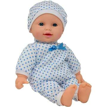 Soft Body Boy Baby Doll with Pacifier - 11 Inch