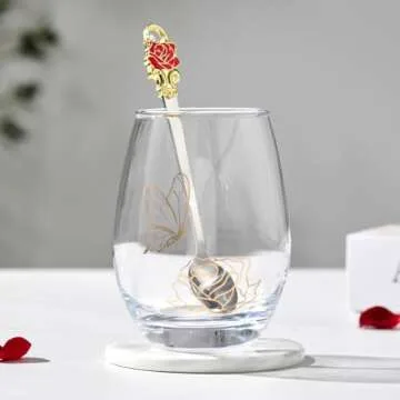 Mothers Day Gifts for Mom, Elegant Rose Gift Basket for Women, Unique Gifts for Mom from Daughter Son Husband Family, Coffee Mug Glass Drinking Set, Mother's Day, Birthday, Christmas Gift Box