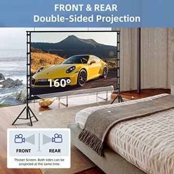 Towond 150 inch Portable Projector Screen with Stand