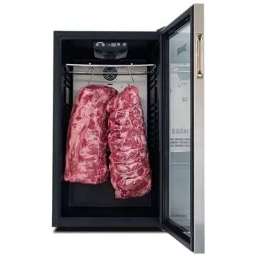 SteakAger PRO 40 Home Beef Dry Aging Refrigerator, Enjoy Dry-Aged Steak Perfection at Home, Black and Stainless Steel with 40Lbs Capacity
