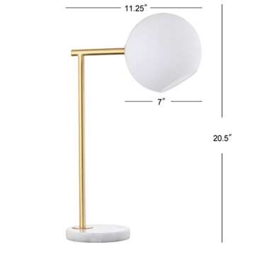 JONATHAN Y JYL1000A Charles 20.5" Metal/Marble LED Table Lamp Contemporary Modern Bedside Desk Nightstand Lamp for Bedroom Living Room Office College Bookcase LED Bulb Included, Gold/White
