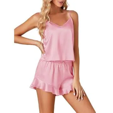 Vrtige Women's Satin Pajama Set - Elegant Comfort in Pink