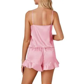 Vrtige Women's Satin Pajama Set - Elegant Comfort in Pink